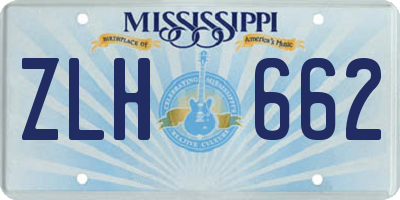 MS license plate ZLH662