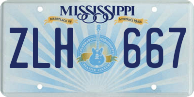 MS license plate ZLH667