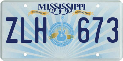 MS license plate ZLH673
