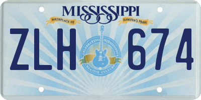 MS license plate ZLH674