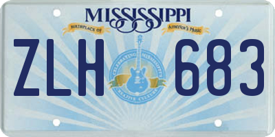 MS license plate ZLH683