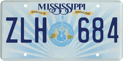 MS license plate ZLH684