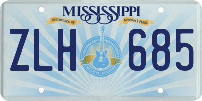 MS license plate ZLH685