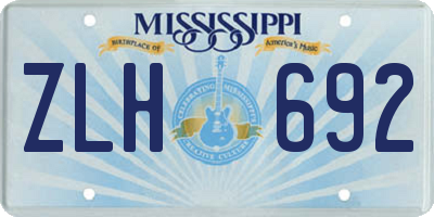 MS license plate ZLH692