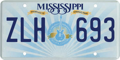 MS license plate ZLH693