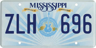 MS license plate ZLH696