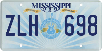 MS license plate ZLH698