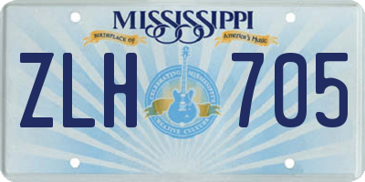MS license plate ZLH705