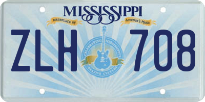 MS license plate ZLH708
