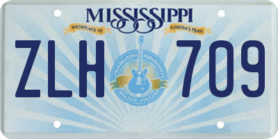 MS license plate ZLH709