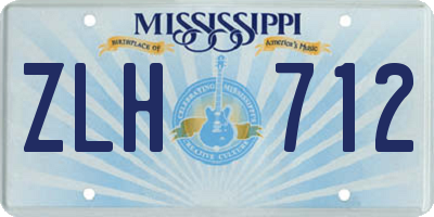 MS license plate ZLH712