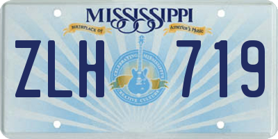 MS license plate ZLH719