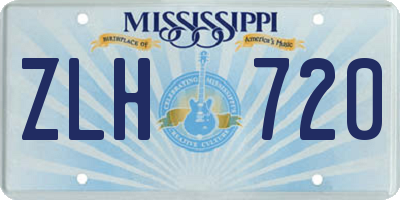 MS license plate ZLH720