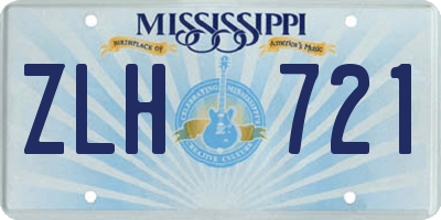 MS license plate ZLH721