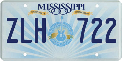 MS license plate ZLH722