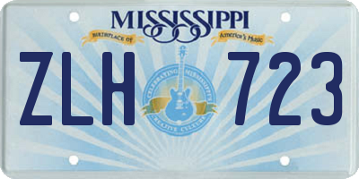 MS license plate ZLH723