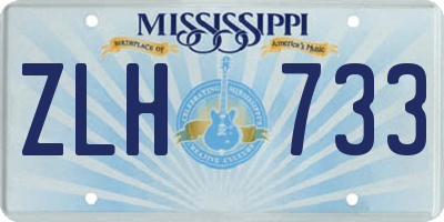 MS license plate ZLH733