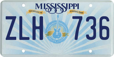MS license plate ZLH736