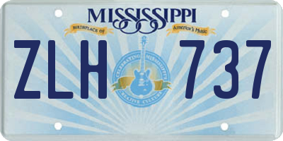 MS license plate ZLH737
