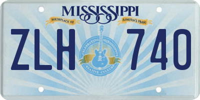 MS license plate ZLH740