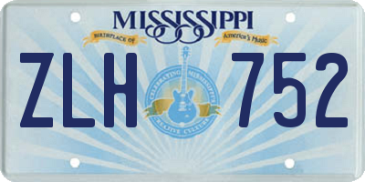 MS license plate ZLH752