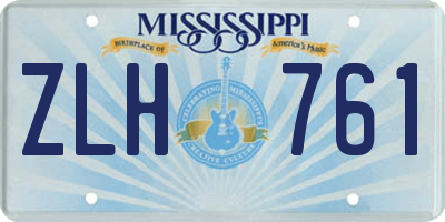 MS license plate ZLH761