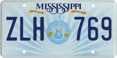 MS license plate ZLH769