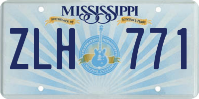 MS license plate ZLH771