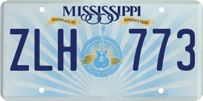 MS license plate ZLH773