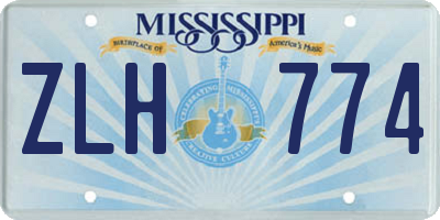 MS license plate ZLH774