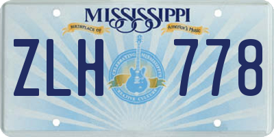 MS license plate ZLH778