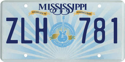 MS license plate ZLH781