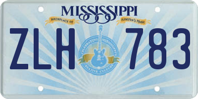 MS license plate ZLH783
