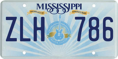 MS license plate ZLH786