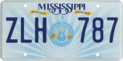 MS license plate ZLH787