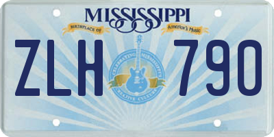 MS license plate ZLH790