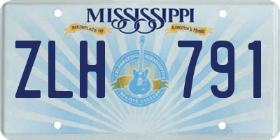 MS license plate ZLH791