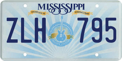 MS license plate ZLH795