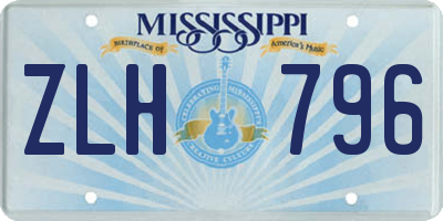 MS license plate ZLH796