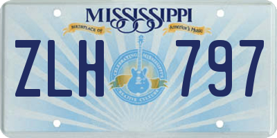 MS license plate ZLH797
