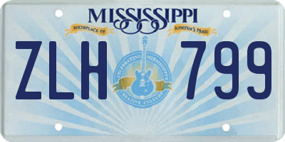 MS license plate ZLH799