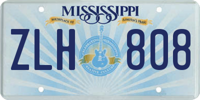 MS license plate ZLH808