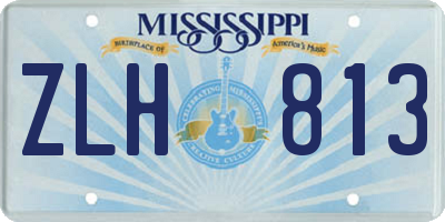 MS license plate ZLH813