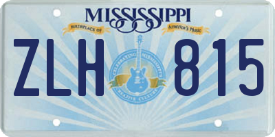 MS license plate ZLH815