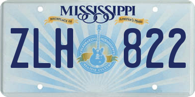 MS license plate ZLH822