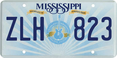MS license plate ZLH823