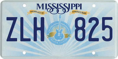 MS license plate ZLH825