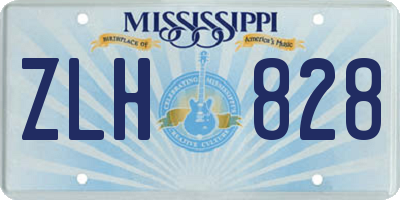 MS license plate ZLH828