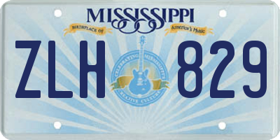 MS license plate ZLH829