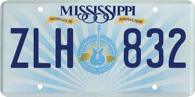 MS license plate ZLH832